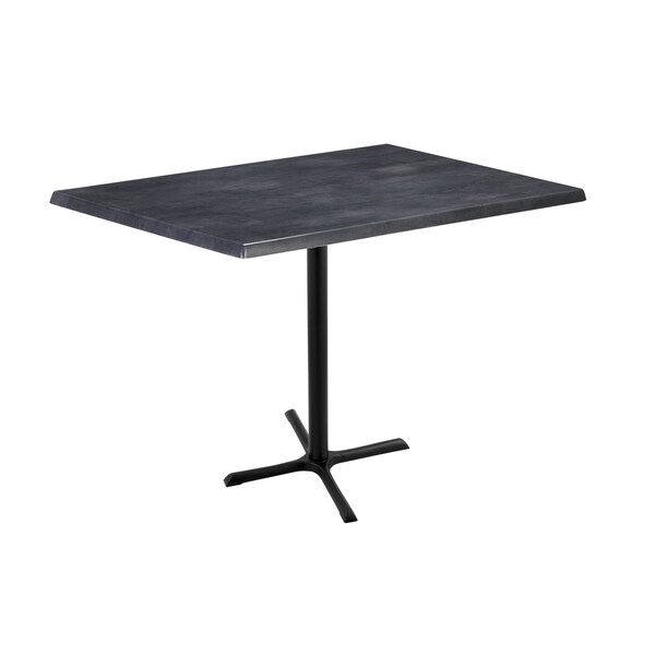42" Tall OD211 Black Table Base 30" x 30" Foot 30" x 48" Black Steel Top by the HollBar Stool Co.